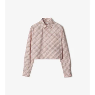 Camicia corta in cotone a quadri