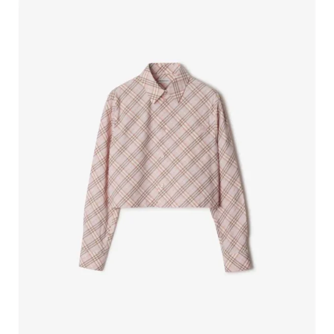 Camicia corta in cotone a quadri