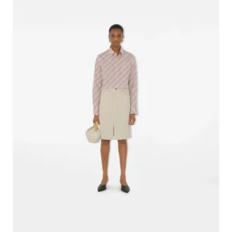 Camicia corta in cotone a quadri