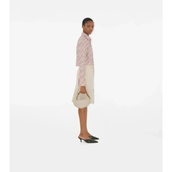 Camicia corta in cotone a quadri