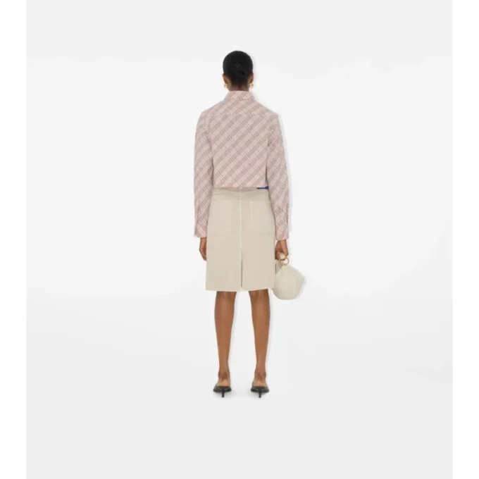Camicia corta in cotone a quadri