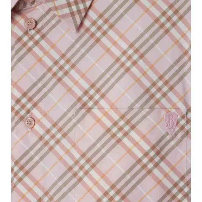 Camicia corta in cotone a quadri