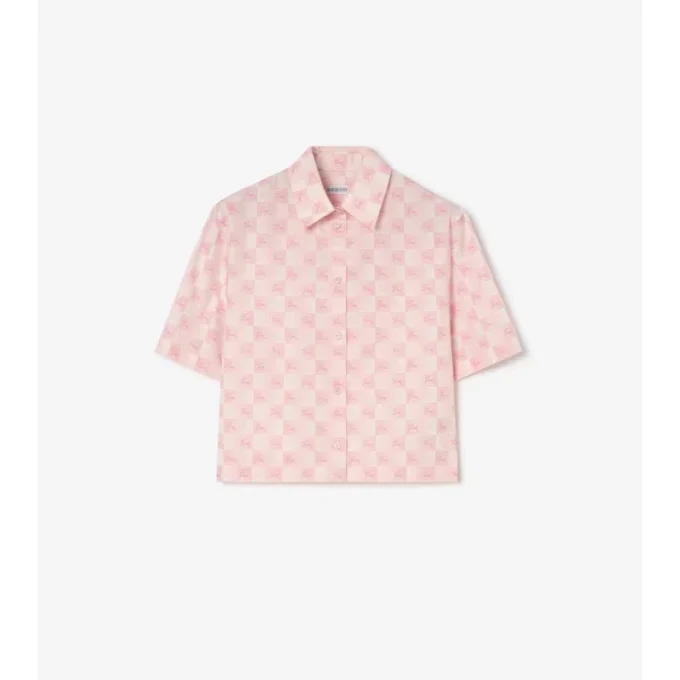 Camicia corta in cotone a scacchi EKD