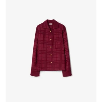 Camicia da pigiama in seta a quadri