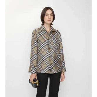 Camicia da pigiama in seta a quadri