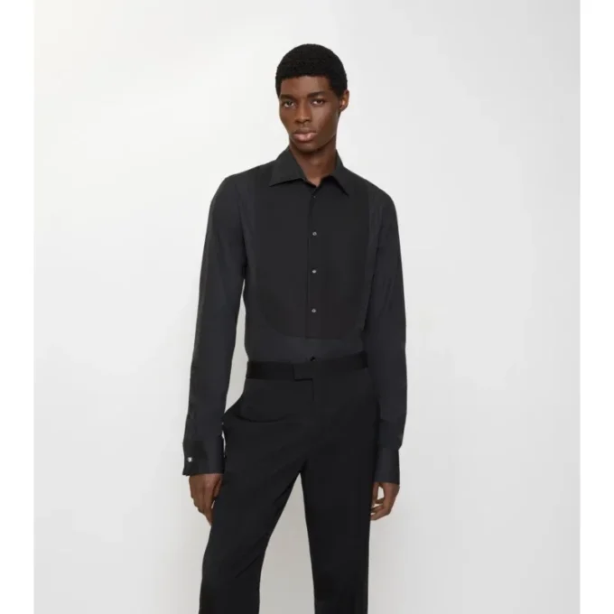 Camicia da smoking in cotone slim fit