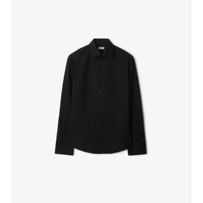 Camicia da smoking slim fit in cotone e seta