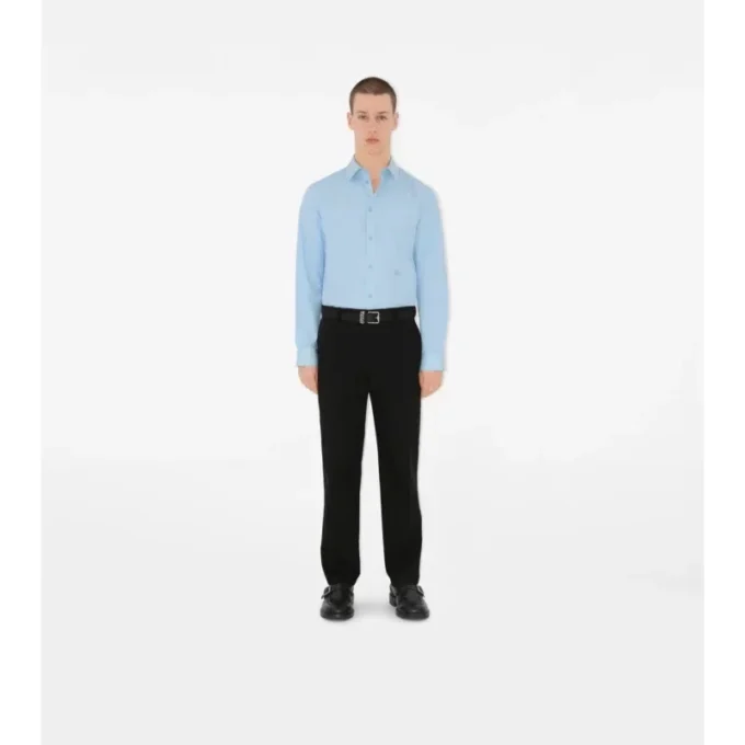 Camicia formale slim fit in popeline di cotone