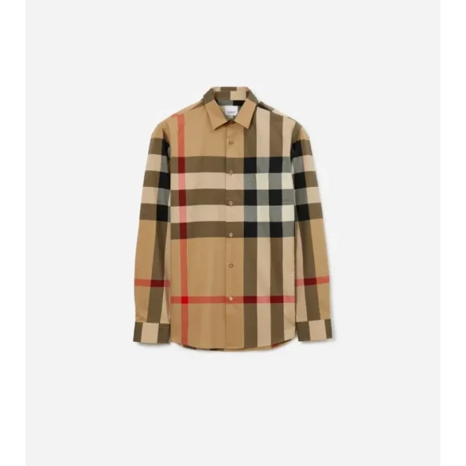 Camicia in cotone a quadri con vestibilità slim