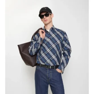 Camicia in cotone a quadri dalla vestibilità comoda