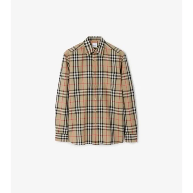 Camicia in cotone a quadri dalla vestibilità regolare