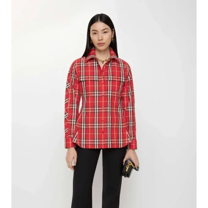 Camicia in cotone a quadri dalla vestibilità slim