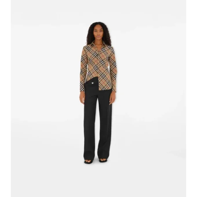 Camicia in cotone a quadri dalla vestibilità slim