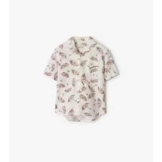 Camicia in cotone con motivo a ombrelli