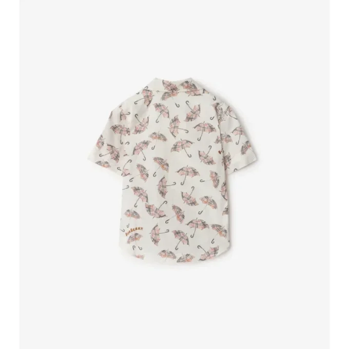 Camicia in cotone con motivo a ombrelli