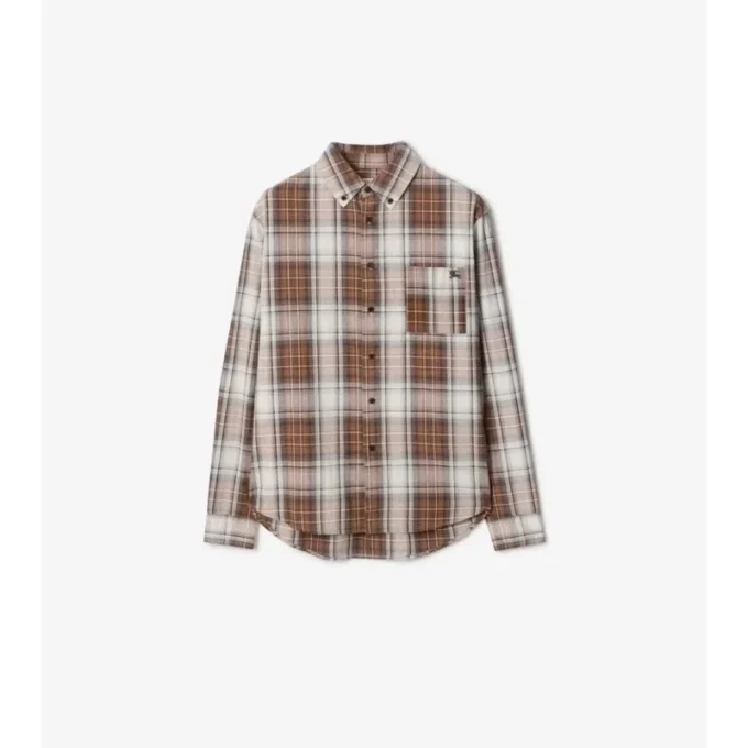 Camicia in cotone con motivo Madras