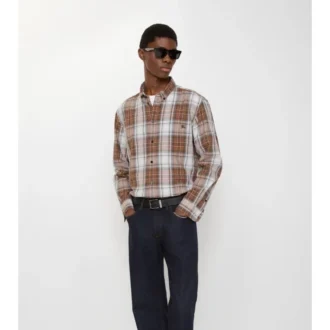 Camicia in cotone con motivo Madras