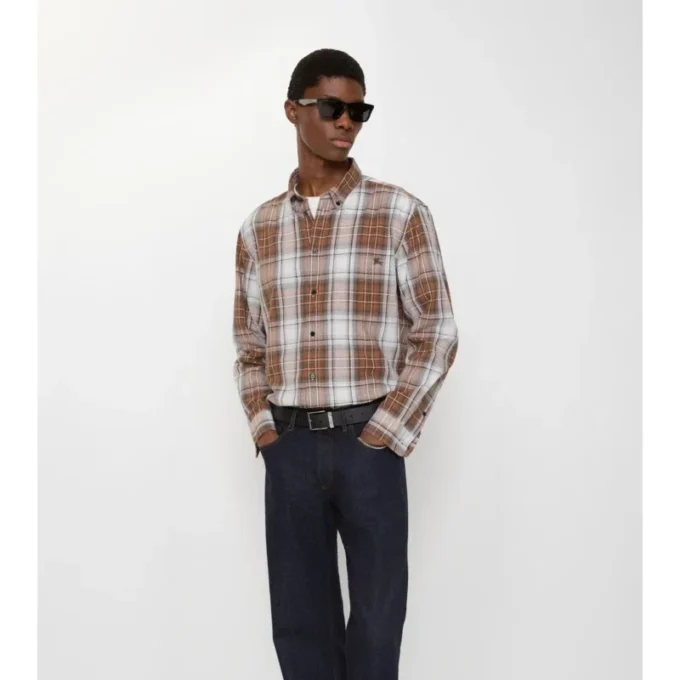 Camicia in cotone con motivo Madras