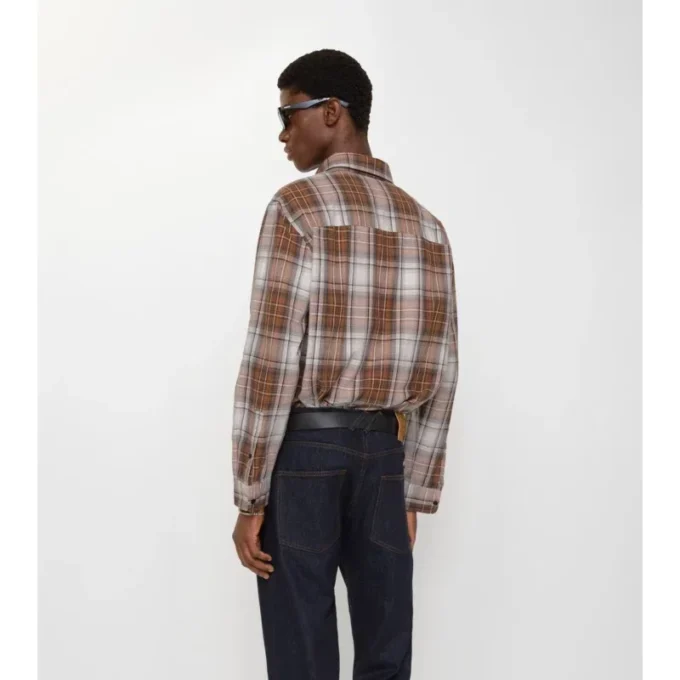 Camicia in cotone con motivo Madras