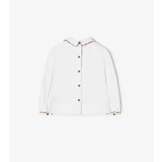 Camicia in cotone con rifiniture a quadri