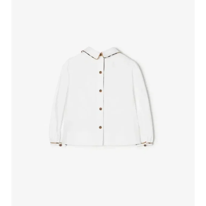 Camicia in cotone con rifiniture a quadri