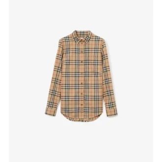 Camicia in cotone elasticizzato con motivo a quadri