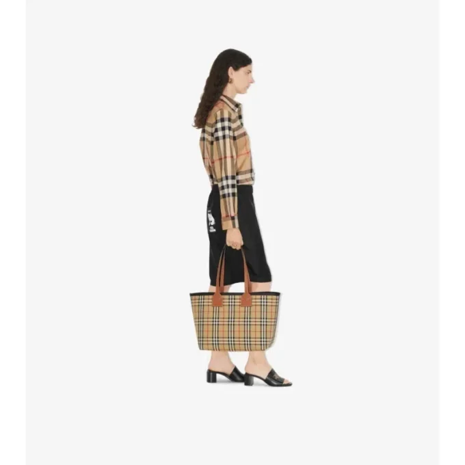 Camicia in cotone elasticizzato con motivo a quadri
