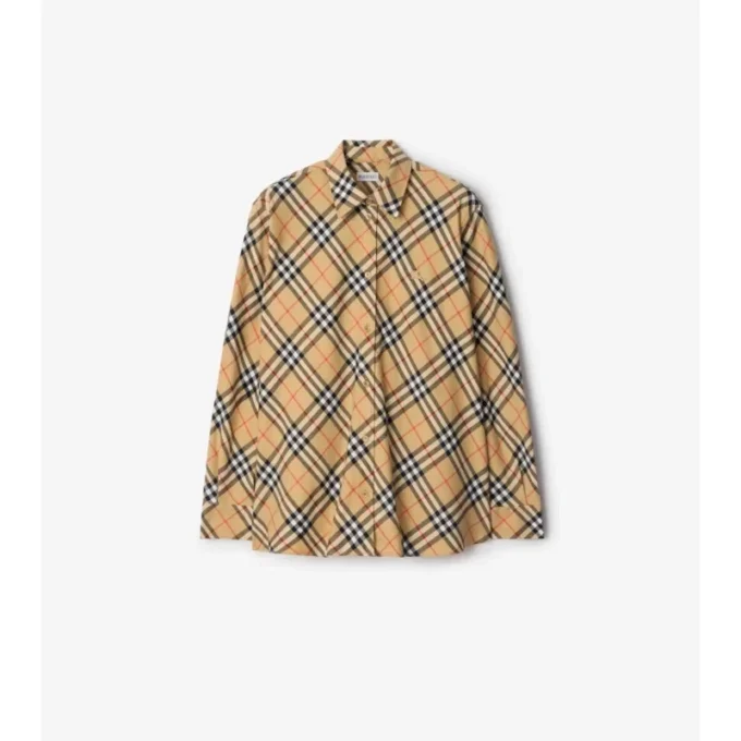 Camicia in flanella di cotone a quadri dalla vestibilità comoda