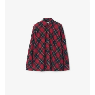 Camicia in flanella di cotone a quadri dalla vestibilità comoda