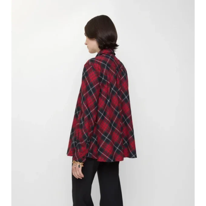 Camicia in flanella di cotone a quadri dalla vestibilità comoda