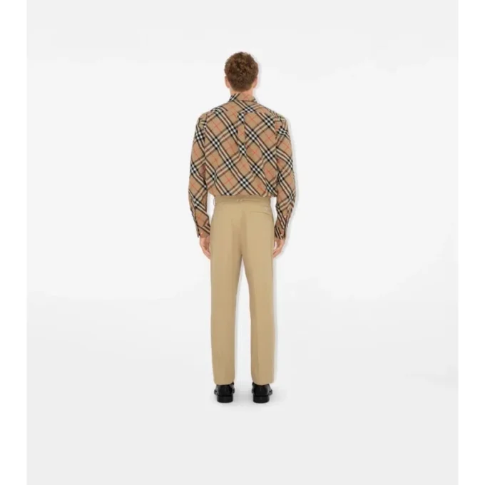 Camicia in popeline di cotone a quadri, vestibilità comoda