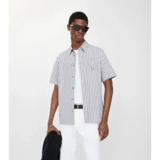 Camicia in popeline di cotone a righe