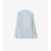 Camicia in popeline di seta a righe dalla vestibilità comoda