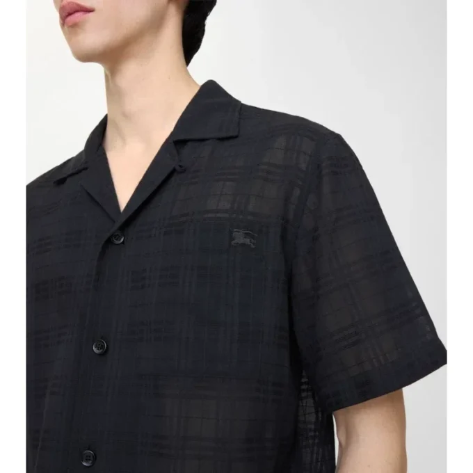 Camicia in voile di cotone a quadri dalla vestibilità comoda