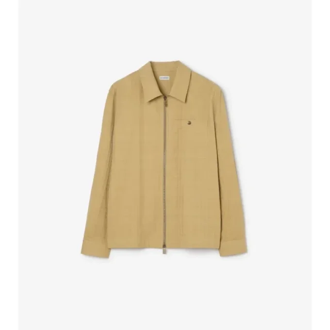 Camicia oversize in cotone a quadri con zip