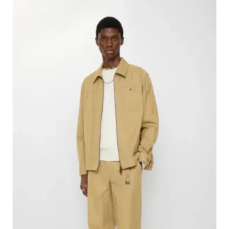 Camicia oversize in cotone a quadri con zip
