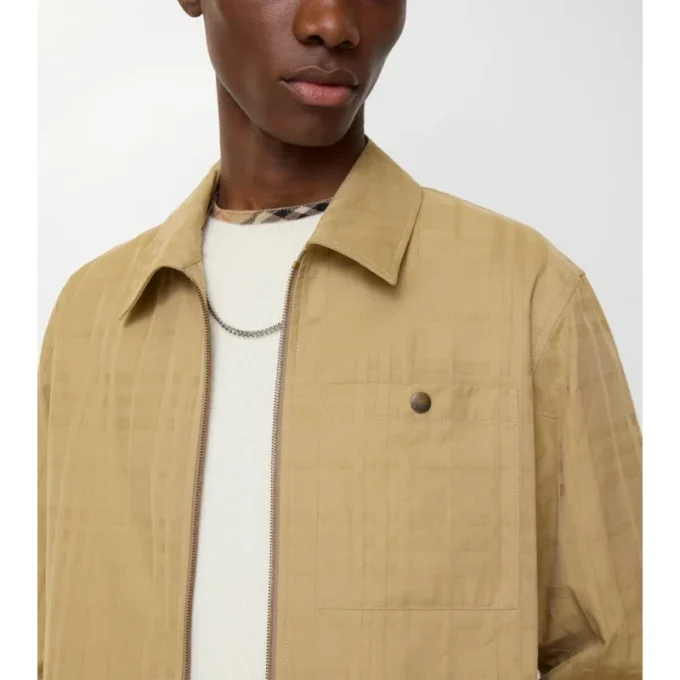 Camicia oversize in cotone a quadri con zip