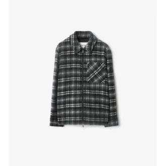 Camicia oversize in lana a quadri