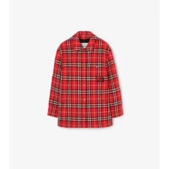 Camicia oversize in lana a quadri