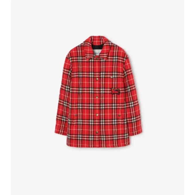 Camicia oversize in lana a quadri