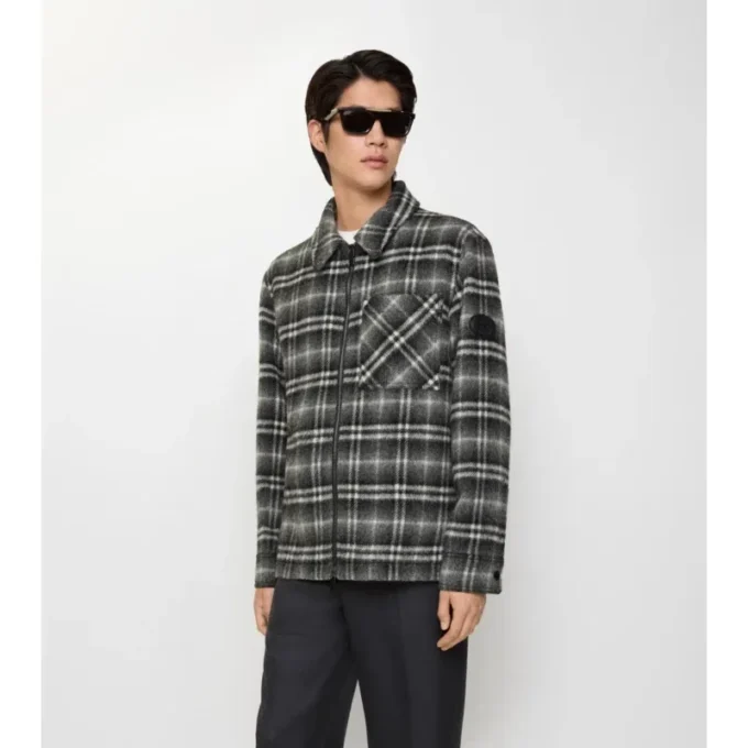 Camicia oversize in lana a quadri