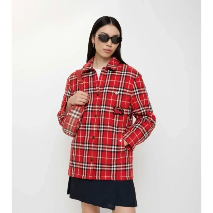 Camicia oversize in lana a quadri