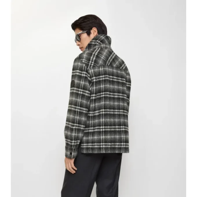 Camicia oversize in lana a quadri