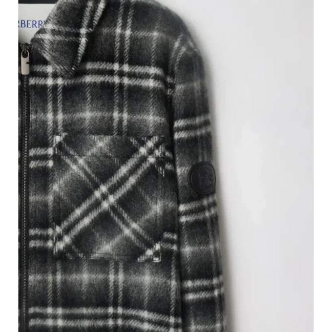 Camicia oversize in lana a quadri