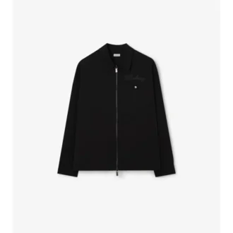 Camicia oversize in nylon con chiusura a zip