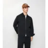 Camicia oversize in nylon con chiusura a zip