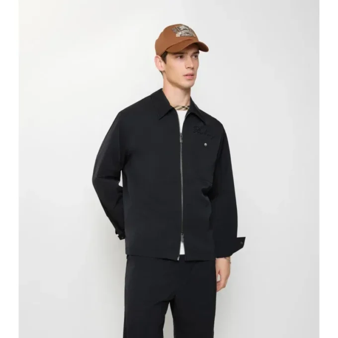 Camicia oversize in nylon con chiusura a zip
