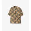 Camicia oversize in seta con motivo a quadri