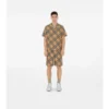 Camicia oversize in seta con motivo a quadri