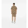 Camicia oversize in seta con motivo a quadri